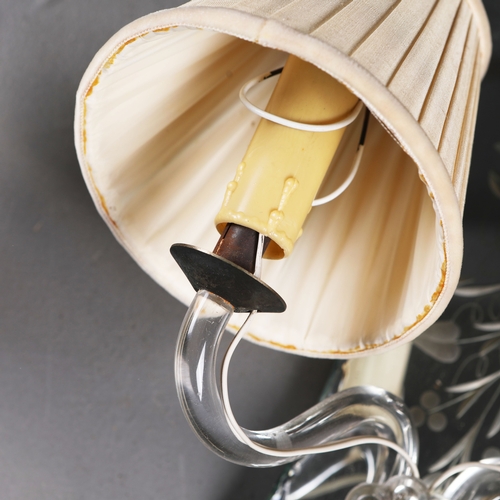 163 - MID-CENTURY ITALIAN GLASS WALL SCONCES (2). a pair, 35cm H x 34cm W approx.