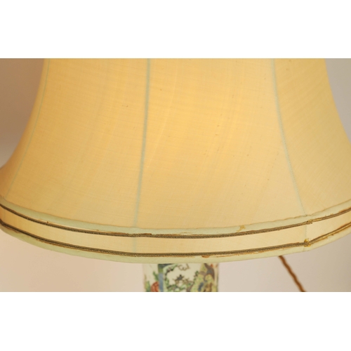 165 - TWO LARGE CHINESE FAMILLE VERTE YEN YEN VASE LAMPS. (2). Qing Dynasty (1644-1911), decorated in gree... 