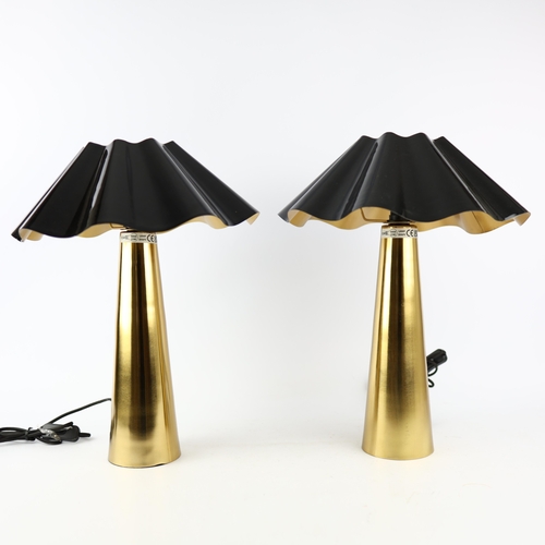 169 - 1970S ITALIAN STYLE TABLE LAMPS, A PAIR. with shades, 49cm H approx. (2).