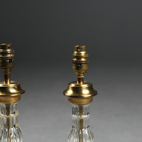 171 - TABLE LAMPS, 2 PAIRS. (4). vintage 1970s glass and gilt metal, 45cm H each approx. (4).