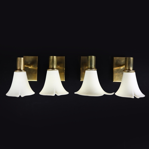 172 - MURANO STYLE GLASS WALL LIGHTS, A SET OF 4. vintage 1980s, 22cm H approx. (4).