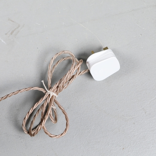 174 - MURANO STYLE PINK CONFETTI GLASS TABLE LAMPS, A PAIR. brass mounts, 60cm H approx. (2).