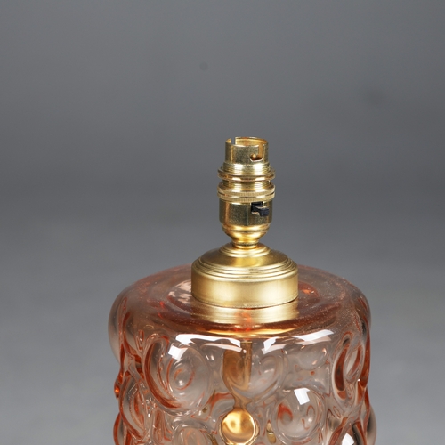 178 - 1960S STYLE BUBBLE GLASS TABLE LAMPS, A PAIR. 60cm H approx. (2).