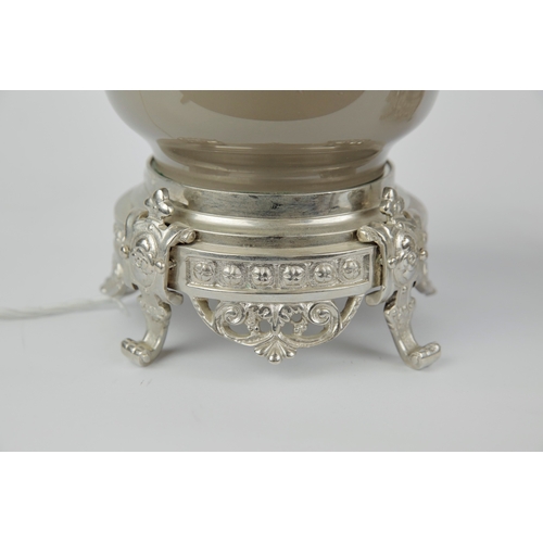 18 - BELLA FIGURA TABLE LAMPS, A PAIR. with differing shade carriers, 58cm H each not including shade car... 