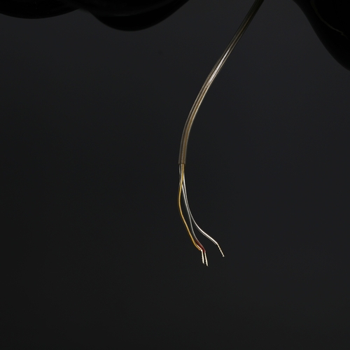 186 - BLACK GLASS CHANDELIER. 8 branch, 65cm drop approx. not including any chain or fittings.