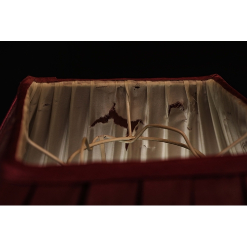 192 - SET OF THREE TABLE LAMPS WITH SHADES. One black column and two glass Each approx 60cm H.