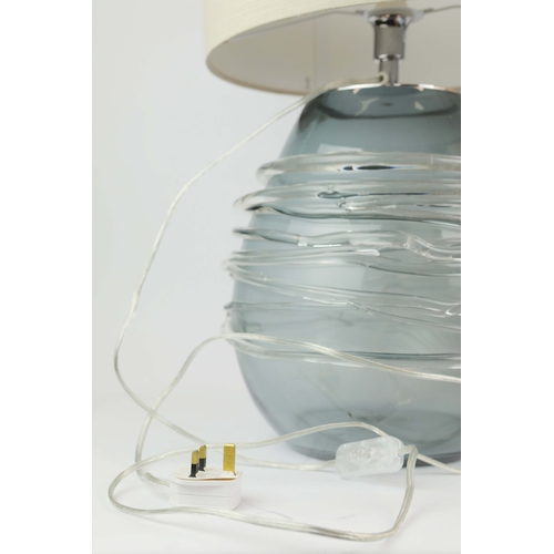 20 - TABLE LAMPS, A PAIR, WITH HEATHFEILD & CO LAMP SHADES. (2). 57cm H approx. (2).