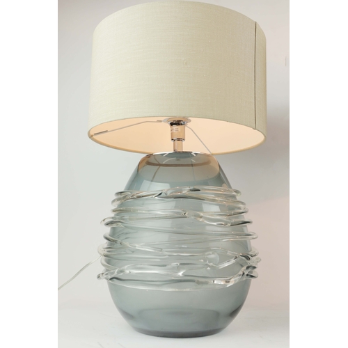 20 - TABLE LAMPS, A PAIR, WITH HEATHFEILD & CO LAMP SHADES. (2). 57cm H approx. (2).