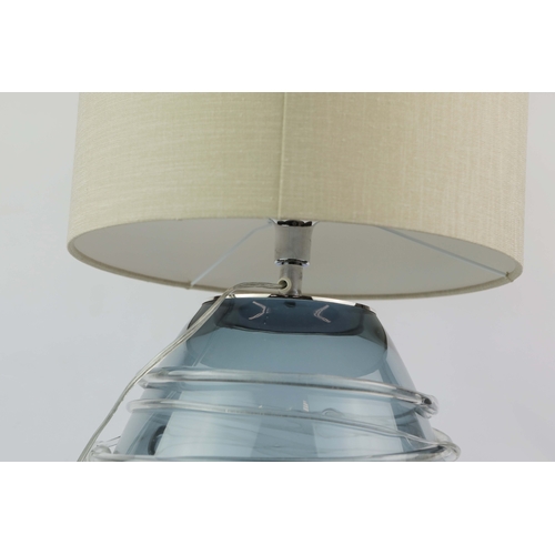 20 - TABLE LAMPS, A PAIR, WITH HEATHFEILD & CO LAMP SHADES. (2). 57cm H approx. (2).