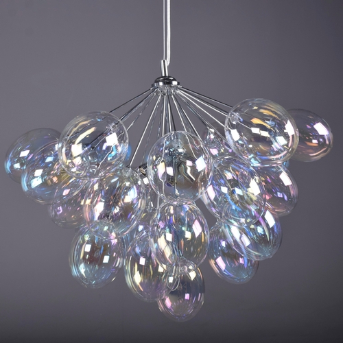 205 - SPUTNIK STYLE CHANDELIER. shaped glass shades 60cm x 60cm.