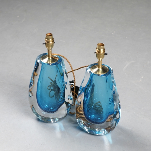 21 - ATTRIBUTED TO HEATHFIELD & CO ANYA TABLE LAMPS, A PAIR. later changed lamp fittings and wiring, 37cm... 