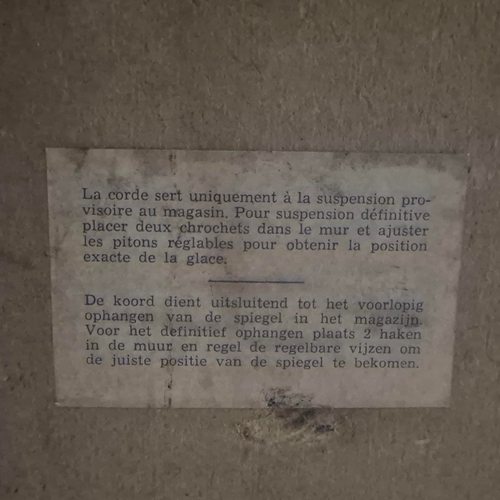 226 - 1940S FRENCH MIRROR. rose pink etched glass, 94cm x 72cm approx.