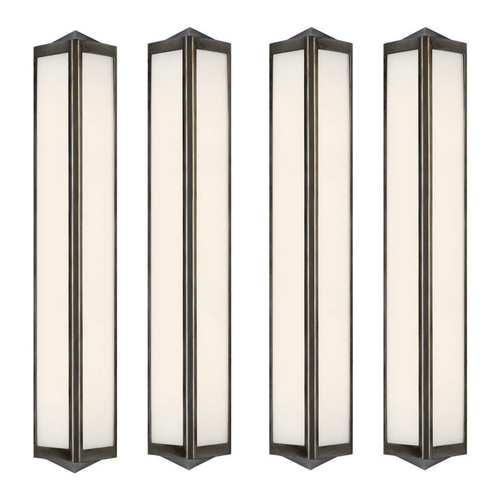 23 - SET OF FOUR BOXED RALPH LAUREN MEDIUM GENEVA WALL SCONCES IN A BRONZE FINISH. Each light - 66cm H x ... 