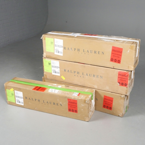 23 - SET OF FOUR BOXED RALPH LAUREN MEDIUM GENEVA WALL SCONCES IN A BRONZE FINISH. Each light - 66cm H x ... 