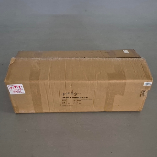 26 - POOKY ODIN CHANDELIER. 100cm W, brand new in box (unchecked).