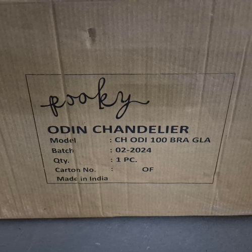 26 - POOKY ODIN CHANDELIER. 100cm W, brand new in box (unchecked).