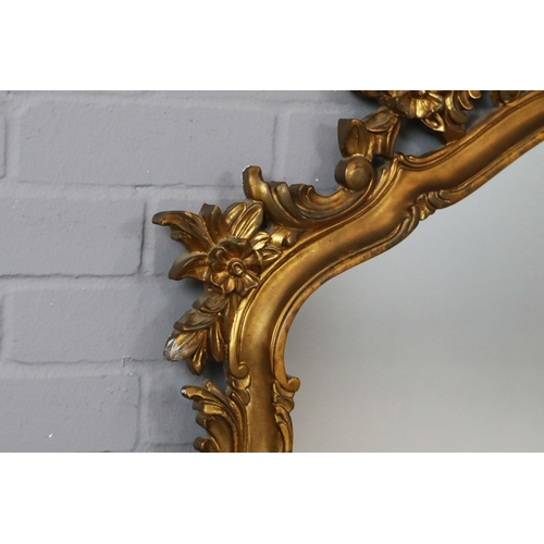 282 - BAROQUE STYLE OVERMANTLE WALL MIRROR. 120cm x 117cm approx.