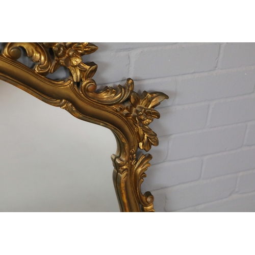282 - BAROQUE STYLE OVERMANTLE WALL MIRROR. 120cm x 117cm approx.
