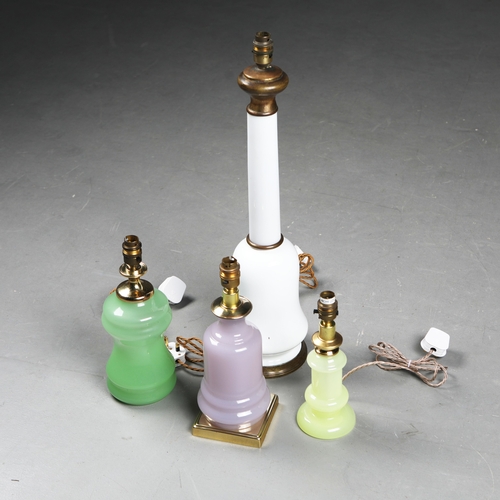 29 - CENEDESE MURANO GLASS TABLE LAMP, AND 3 OTHERS DIFFERING AND UNSIGNED. (4). 63cm H at tallest approx... 