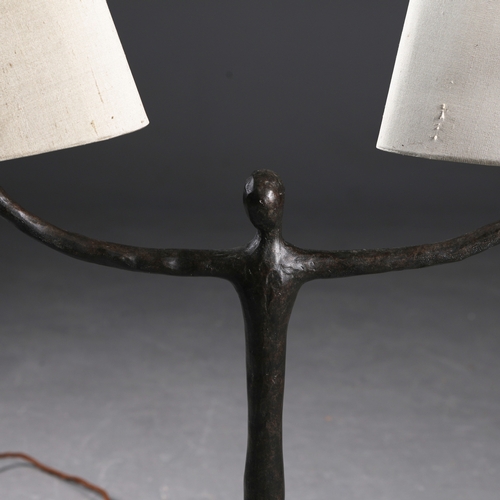 3 - PORTA ROMANA TABLE LAMP. with Porta Romana Shades, 75.5cm H approx.