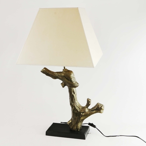 36 - ROBERT LANGFORD TREE BRANCH LAMP. with a shade, overall height including shade 85cm t.