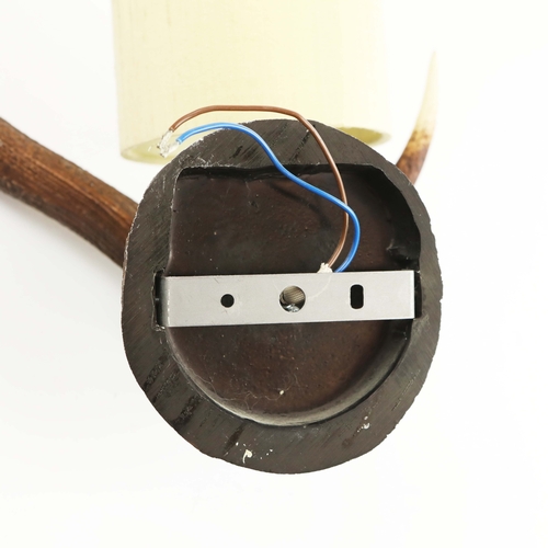 38 - DAVID HUNT LIGHTING LEFT AND RIGHT HAND WALL LIGHTS. (2). with shades, 63cm H each approx. (2).