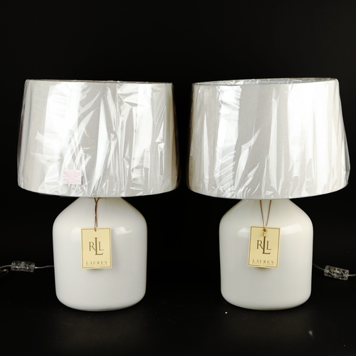48 - LAUREN RALPH LAUREN HOME TABLE LAMPS, A PAIR. with shades, 52cm H each approx. (2).