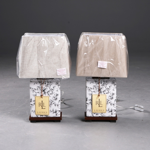 51 - LAUREN RALPH LAUREN HOME TABLE LAMPS, A PAIR. with shades, 41cm H each approx. (2).
