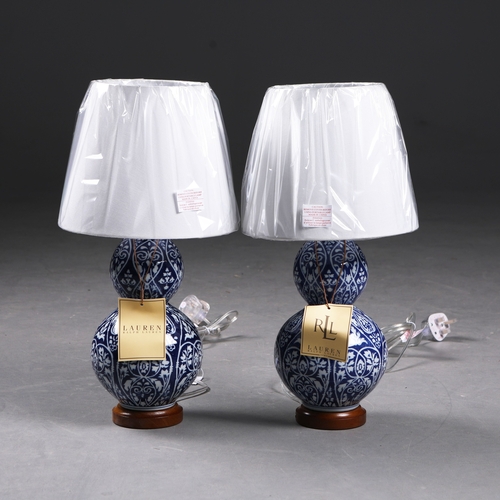 52 - LAUREN RALPH LAUREN HOME TABLE LAMPS, A PAIR. with shades, 49cm H each approx. (2).
