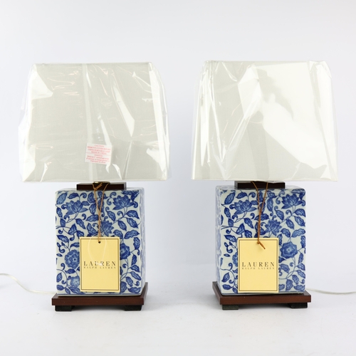 54 - LAUREN RALPH LAUREN HOME TABLE LAMPS, A PAIR. with shades, 41cm H each approx. (2).