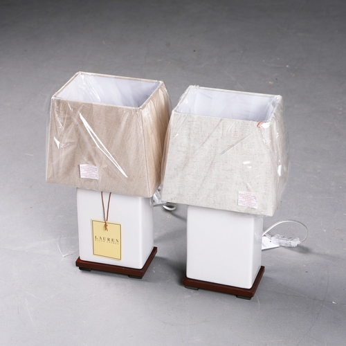 56 - LAUREN RALPH LAUREN HOME TABLE LAMPS, A PAIR. with shades, 42cm H each approx. (2).
