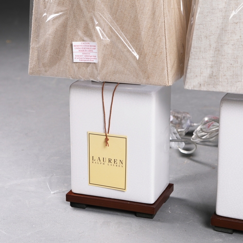 56 - LAUREN RALPH LAUREN HOME TABLE LAMPS, A PAIR. with shades, 42cm H each approx. (2).