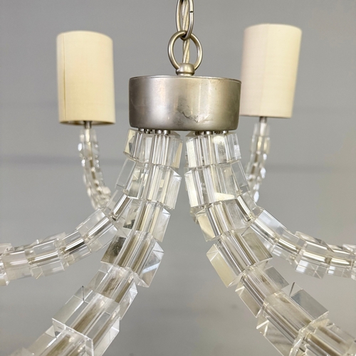 7 - PORTA ROMANA LARTIGUE ROUND CHANDELIER. six branch, 86cm W x 33 cm H.