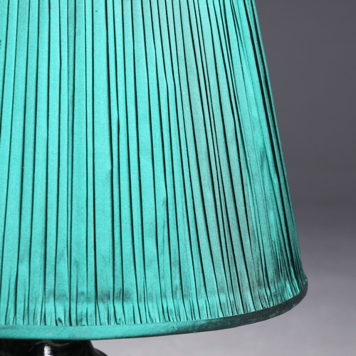 57 - LOUIS XVI STYLE VERT DE MER MARBLE TABLE LAMPS, A PAIR. simulated marble tops, ormolu mounts. (2).