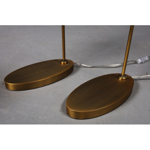 43 - R V ASTLEY STILE DESK LAMPS, A PAIR. (2). with shades. (2).