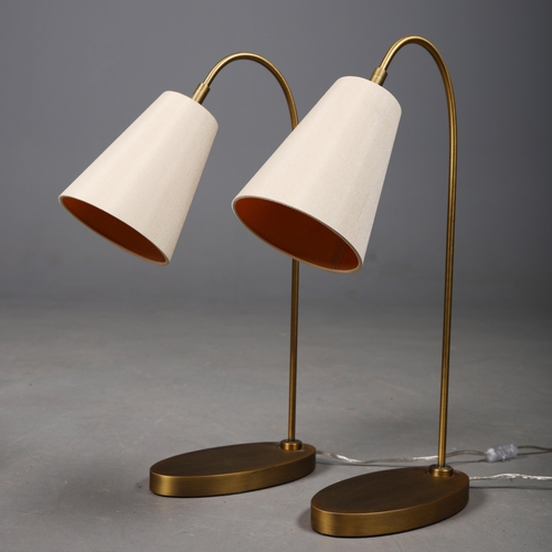 43 - R V ASTLEY STILE DESK LAMPS, A PAIR. (2). with shades. (2).