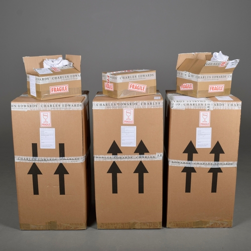 11 - CHARLES EDWARDS CUSTOM HANGING HOOP LANTERNS, 2 PAIRS. (4). (4).