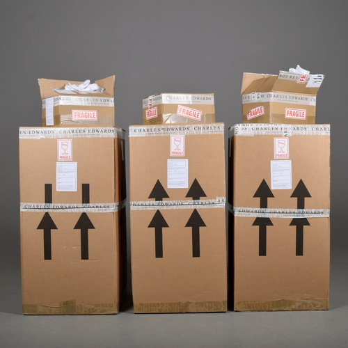 11 - CHARLES EDWARDS CUSTOM HANGING HOOP LANTERNS, 2 PAIRS. (4). (4).