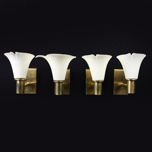 172 - MURANO STYLE GLASS WALL LIGHTS, A SET OF 4. vintage 1980s, 22cm H approx. (4).