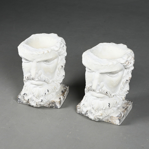 181 - CLASSICAL STYLE BUST PLANTERS, A PAIR. faux stone, 39cm H each approx. (2).