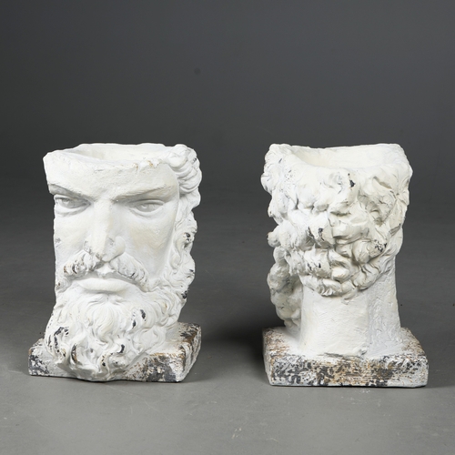 181 - CLASSICAL STYLE BUST PLANTERS, A PAIR. faux stone, 39cm H each approx. (2).