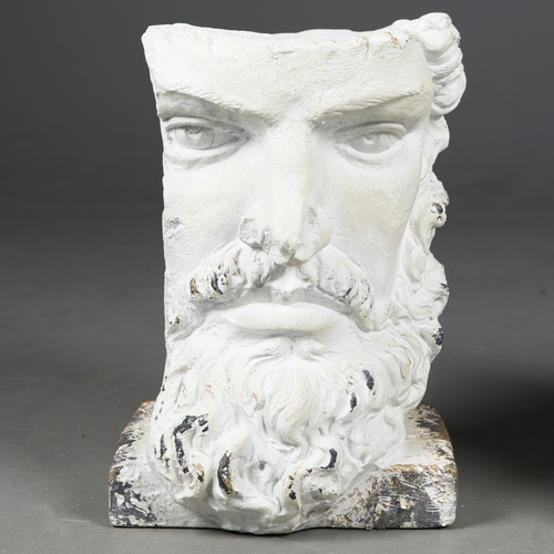181 - CLASSICAL STYLE BUST PLANTERS, A PAIR. faux stone, 39cm H each approx. (2).