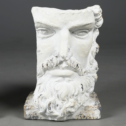 181 - CLASSICAL STYLE BUST PLANTERS, A PAIR. faux stone, 39cm H each approx. (2).