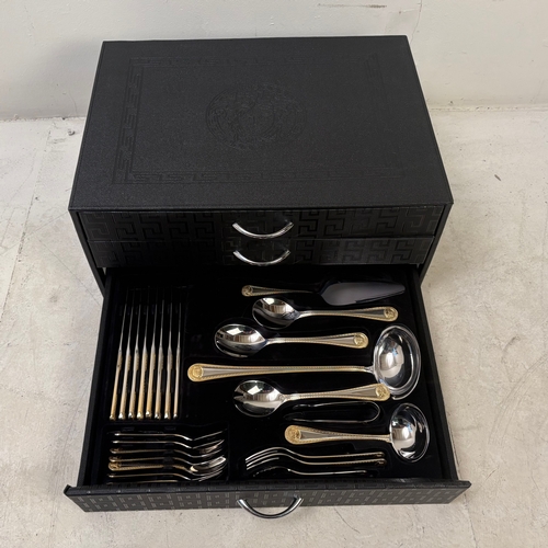 184 - VERSAILLE CUTLERY CANTEEN. 21cm H x 45cm W x 33cm D.