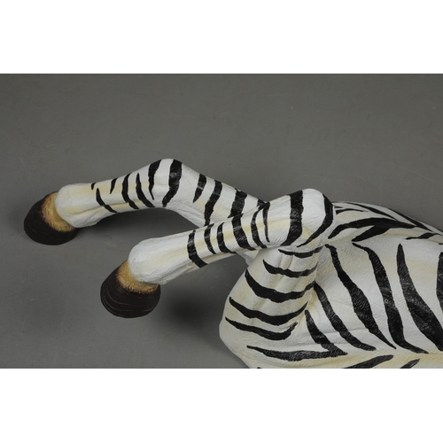 185 - SCULPTURAL WALL MOUNTING FAUX ZEBRA. 125cm H approx.