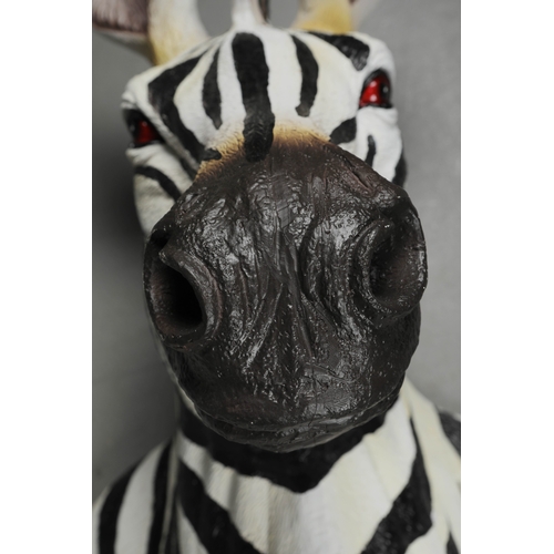 185 - SCULPTURAL WALL MOUNTING FAUX ZEBRA. 125cm H approx.