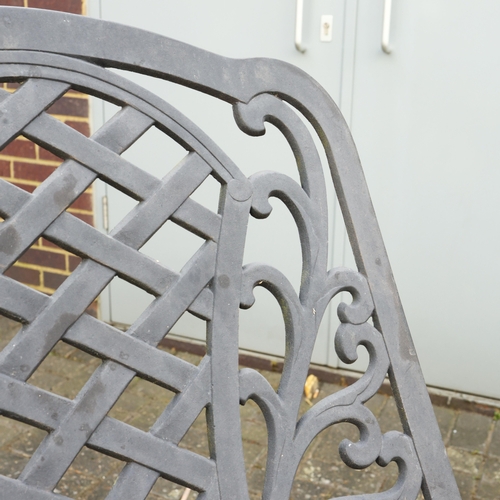 186 - PAIR OF CAST METAL SUN LOUNGERS (2). adjustable backs, 103cm H x 70cm W x 178cm L, 213cm L back down... 