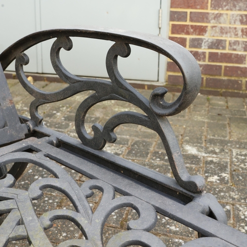 186 - PAIR OF CAST METAL SUN LOUNGERS (2). adjustable backs, 103cm H x 70cm W x 178cm L, 213cm L back down... 
