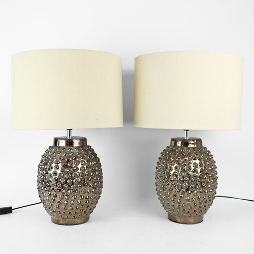187 - COACH HOUSE TABLE LAMPS, A PAIR. with shades, 64cm H approx. (2).