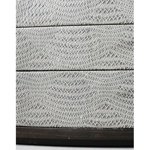 190 - SIDE CHESTS, A PAIR. each with 3 drawers, faux crocodile upholstered fronts, each 90cm x 50cm x 55cm... 